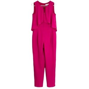 Trina Turk Jumpsuit Womens Size Medium 6 8 Pink Jumper Romper Pants Sleeveless